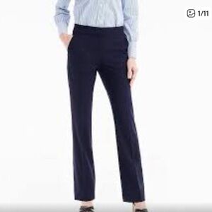 NWT J. Crew Women's Edie Navy Straight-Leg Trousers 6P